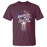 American Grown With Italian Roots T Shirt Family Tree Italy Flag - Wonder Print Shop