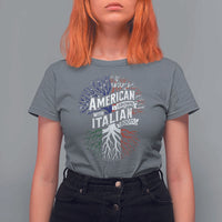 American Grown With Italian Roots T Shirt For Women Family Tree Italy Flag - Wonder Print Shop