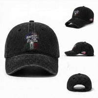 American Grown With Italian Roots Washed Cotton Baseball Cap Family Tree Italy Flag