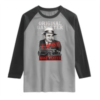 Original Gangster Most Wanted Al Capone Raglan Shirt Italian American Mafia - Wonder Print Shop