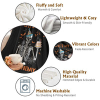 Funny Halloween Birthday Throw Blanket Its My Bday Skeleton Cake Party - Wonder Print Shop