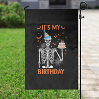 Funny Halloween Birthday Garden Flag Its My Bday Skeleton Cake Party - Wonder Print Shop