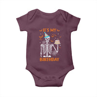 Funny Halloween Birthday Baby Onesie Its My Bday Skeleton Cake Party - Wonder Print Shop