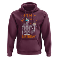 Funny Halloween Birthday Hoodie Its My Bday Skeleton Cake Party - Wonder Print Shop