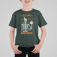 Funny Halloween Birthday T Shirt For Kid Its My Bday Skeleton Cake Party - Wonder Print Shop