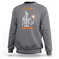 Funny Halloween Birthday Sweatshirt Its My Bday Skeleton Cake Party - Wonder Print Shop