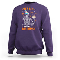 Funny Halloween Birthday Sweatshirt Its My Bday Skeleton Cake Party - Wonder Print Shop