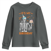 Funny Halloween Birthday Youth Sweatshirt Its My Bday Skeleton Cake Party - Wonder Print Shop