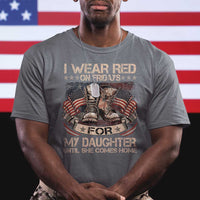 I Wear Red On Fridays For My Daughter Until She Comes Home T Shirt Vintage American Flag - Wonder Print Shop