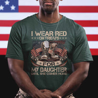 I Wear Red On Fridays For My Daughter Until She Comes Home T Shirt Vintage American Flag - Wonder Print Shop