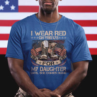 I Wear Red On Fridays For My Daughter Until She Comes Home T Shirt Vintage American Flag - Wonder Print Shop