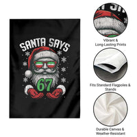 Funny Christmas Santa Says 67 Garden Flag Six Seven Meme Gen Alpha Xmas Gag Gift - Wonder Print Shop
