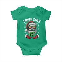 Funny Christmas Santa Says 67 Baby Onesie Six Seven Meme Gen Alpha Xmas Gag Gift - Wonder Print Shop