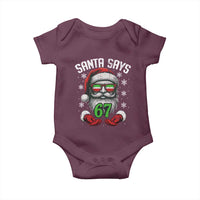 Funny Christmas Santa Says 67 Baby Onesie Six Seven Meme Gen Alpha Xmas Gag Gift - Wonder Print Shop