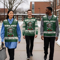 Funny Xmas Santa Says 67 V-Neck Knit Sweater Vest Six Seven Meme Gen Alpha Xmas Gag Gift - Wonder Print Shop