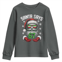 Funny Christmas Santa Says 67 Youth Sweatshirt Six Seven Meme Gen Alpha Xmas Gag Gift - Wonder Print Shop