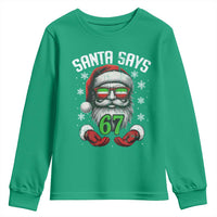 Funny Christmas Santa Says 67 Youth Sweatshirt Six Seven Meme Gen Alpha Xmas Gag Gift - Wonder Print Shop