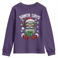 Funny Christmas Santa Says 67 Youth Sweatshirt Six Seven Meme Gen Alpha Xmas Gag Gift - Wonder Print Shop