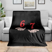 Funny 67 Six Seven Meme Hands Gesture Alpha Slang Throw Blanket - Wonder Print Shop
