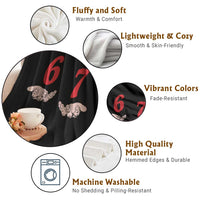 Funny 67 Six Seven Meme Hands Gesture Alpha Slang Throw Blanket - Wonder Print Shop