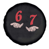 Funny 67 Six Seven Meme Hands Gesture Alpha Slang Spare Tire Cover - Wonder Print Shop