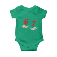 Funny 67 Six Seven Meme Hands Gesture Alpha Slang Baby Onesie - Wonder Print Shop