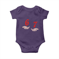 Funny 67 Six Seven Meme Hands Gesture Alpha Slang Baby Onesie - Wonder Print Shop