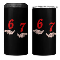 Funny 67 Six Seven Meme Hands Gesture Alpha Slang 4 in 1 Can Cooler Tumbler - Wonder Print Shop