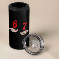 Funny 67 Six Seven Meme Hands Gesture Alpha Slang 4 in 1 Can Cooler Tumbler - Wonder Print Shop