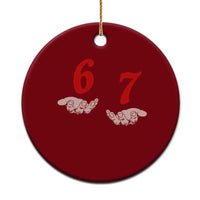 Funny 67 Six Seven Meme Hands Gesture Alpha Slang Ceramic Ornament - Wonder Print Shop