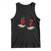 Funny 67 Six Seven Meme Hands Gesture Alpha Slang Tank Top - Wonder Print Shop