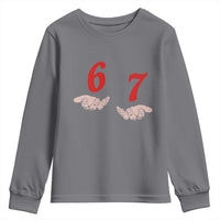 Funny 67 Six Seven Meme Hands Gesture Alpha Slang Youth Sweatshirt - Wonder Print Shop