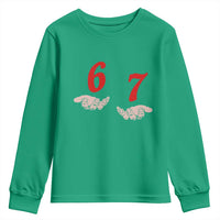 Funny 67 Six Seven Meme Hands Gesture Alpha Slang Youth Sweatshirt - Wonder Print Shop