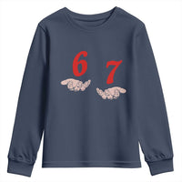 Funny 67 Six Seven Meme Hands Gesture Alpha Slang Youth Sweatshirt - Wonder Print Shop