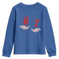 Funny 67 Six Seven Meme Hands Gesture Alpha Slang Youth Sweatshirt - Wonder Print Shop