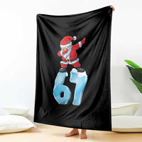 Funny 67 Christmas Throw Blanket Six Seven Dabbing Santa Meme Gen Alpha Slang - Wonder Print Shop