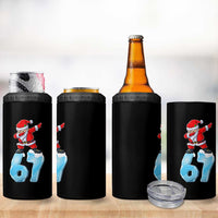 Funny 67 Christmas 4 in 1 Can Cooler Tumbler Six Seven Dabbing Santa Meme Gen Alpha Slang - Wonder Print Shop