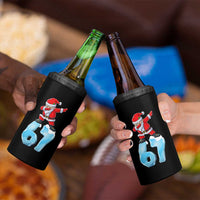 Funny 67 Christmas 4 in 1 Can Cooler Tumbler Six Seven Dabbing Santa Meme Gen Alpha Slang - Wonder Print Shop