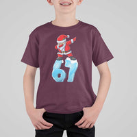 Funny 67 Christmas T Shirt For Kid Six Seven Dabbing Santa Meme Gen Alpha Slang - Wonder Print Shop