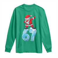 Funny 67 Christmas Long Sleeve Shirt Six Seven Dabbing Santa Meme Gen Alpha Slang - Wonder Print Shop