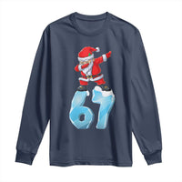 Funny 67 Christmas Long Sleeve Shirt Six Seven Dabbing Santa Meme Gen Alpha Slang - Wonder Print Shop