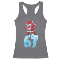Funny 67 Christmas Racerback Tank Top Six Seven Dabbing Santa Meme Gen Alpha Slang - Wonder Print Shop