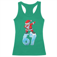 Funny 67 Christmas Racerback Tank Top Six Seven Dabbing Santa Meme Gen Alpha Slang - Wonder Print Shop