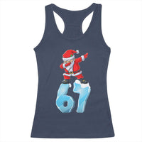 Funny 67 Christmas Racerback Tank Top Six Seven Dabbing Santa Meme Gen Alpha Slang - Wonder Print Shop