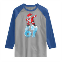 Funny 67 Christmas Raglan Shirt Six Seven Dabbing Santa Meme Gen Alpha Slang - Wonder Print Shop