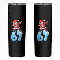 Funny 67 Christmas Skinny Tumbler Six Seven Dabbing Santa Meme Gen Alpha Slang - Wonder Print Shop