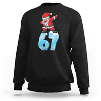 Funny 67 Christmas Sweatshirt Six Seven Dabbing Santa Meme Gen Alpha Slang - Wonder Print Shop