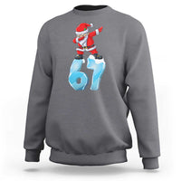 Funny 67 Christmas Sweatshirt Six Seven Dabbing Santa Meme Gen Alpha Slang - Wonder Print Shop