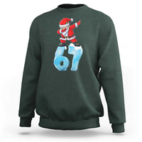 Funny 67 Christmas Sweatshirt Six Seven Dabbing Santa Meme Gen Alpha Slang - Wonder Print Shop