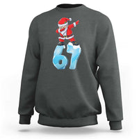 Funny 67 Christmas Sweatshirt Six Seven Dabbing Santa Meme Gen Alpha Slang - Wonder Print Shop
